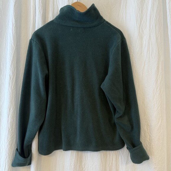 Cignal Fleece Womens Size M Green Jacket Snowman Holiday Christmas Vtg 90s Y2K - Picture 4 of 5